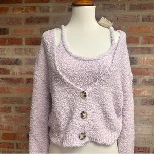 Jessica Simpson two-piece sweater cardigan Cami set NWT